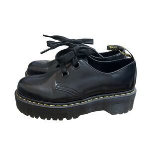 Dr. Martens Docs Holly Women's Leather Platform Shoes Black Size 9